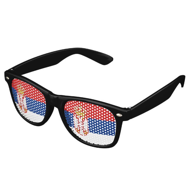 Gafas De Fiesta Retro Bandera de Serbia (Ángulo)