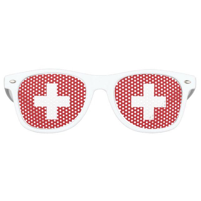 Gafas De Fiesta Retro Bandera de Suiza (Anverso)