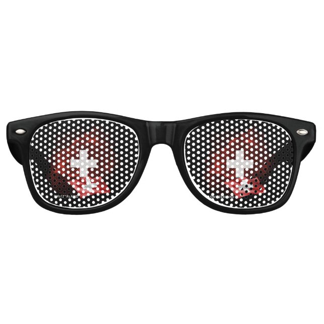 Gafas De Fiesta Retro bandera de Suiza (Anverso)