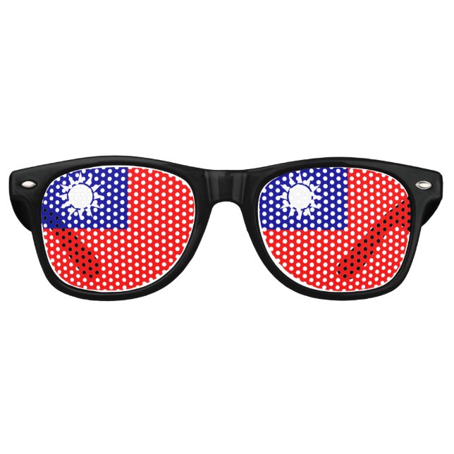 Gafas De Fiesta Retro Bandera de Taiwán (Anverso)