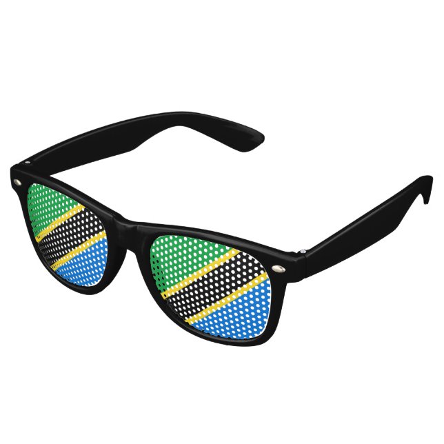 Gafas De Fiesta Retro Bandera de Tanzania (Ángulo)
