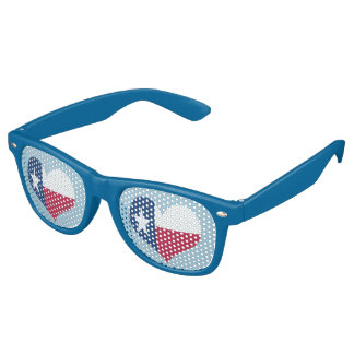 Gafas De Fiesta Retro Bandera de Texas en forma de corazón