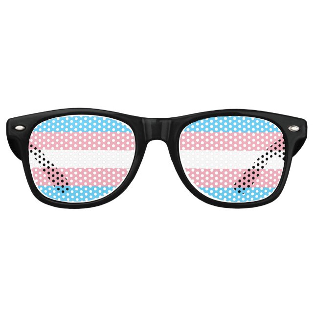Gafas De Fiesta Retro Bandera de Trans (Anverso)