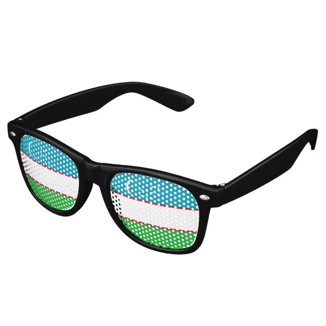 Gafas De Fiesta Retro Bandera de Uzbekistán (Ángulo)
