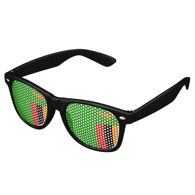 Gafas De Fiesta Retro Bandera de Zambia (Ángulo)