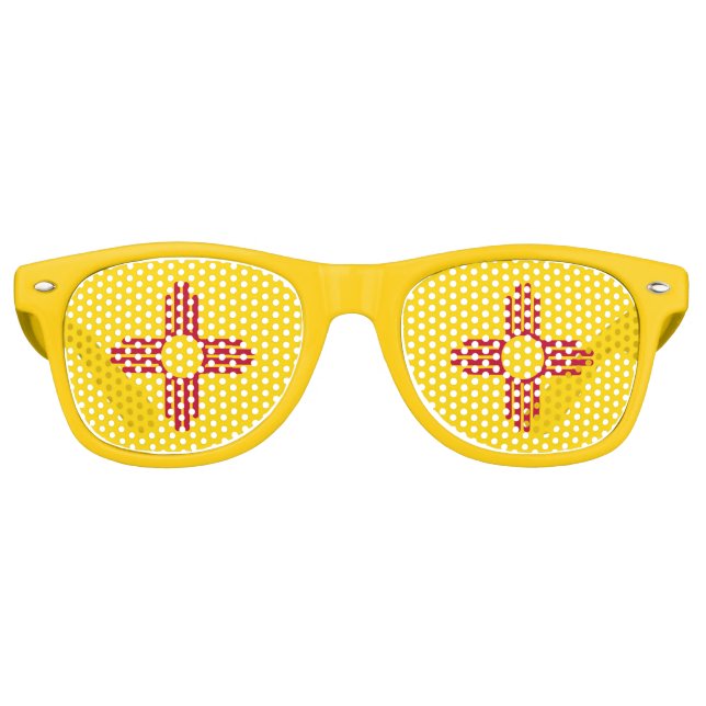 Gafas De Fiesta Retro Bandera del estado de Nuevo México (Anverso)