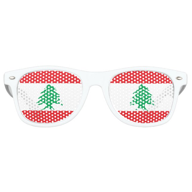 Gafas De Fiesta Retro Bandera del Líbano (Anverso)