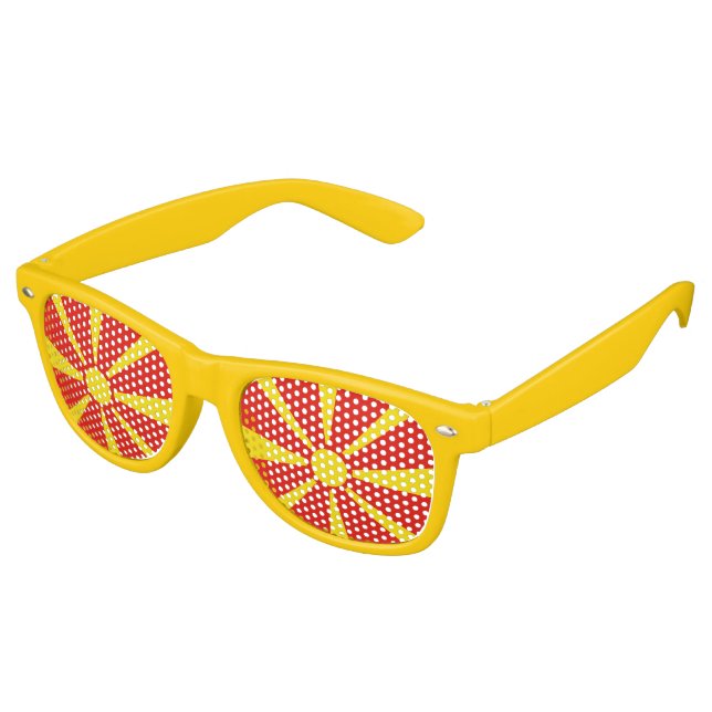 Gafas De Fiesta Retro Bandera del Norte de Macedonia (Ángulo)