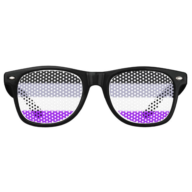 Gafas De Fiesta Retro Bandera del orgullo asexual caído (Anverso)