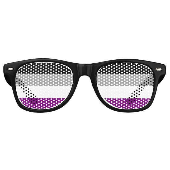 Gafas De Fiesta Retro Bandera del orgullo asexual LGBTQ (Anverso)