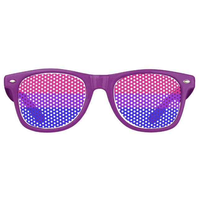 Gafas De Fiesta Retro Bandera del Orgullo Bisexual Caída (Anverso)