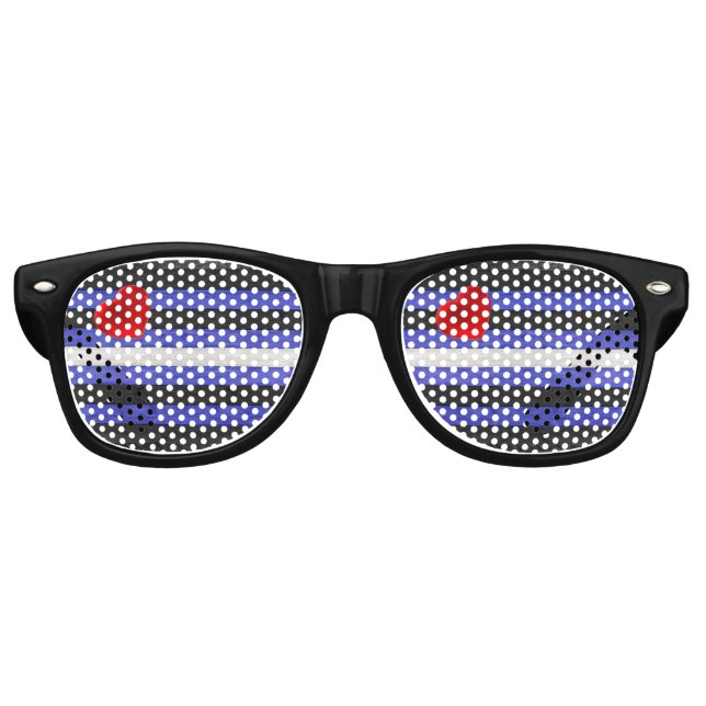 Gafas De Fiesta Retro Bandera del orgullo de cuero de SlipperyJoe negro  (Anverso)