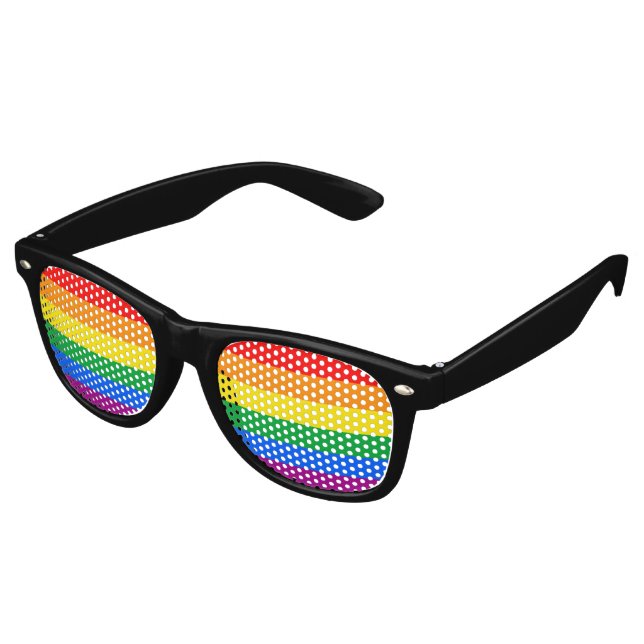 Gafas De Fiesta Retro Bandera del orgullo gay (Ángulo)