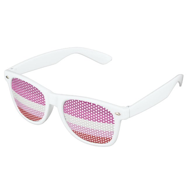 Gafas De Fiesta Retro Bandera del Orgullo Lesbiano (Ángulo)