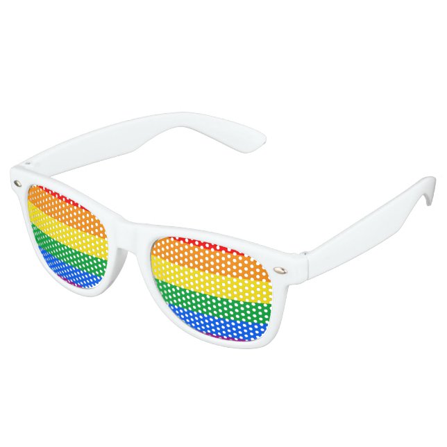 Gafas De Fiesta Retro Bandera del Orgullo LGBT / Bandera del Arcoiris (Ángulo)