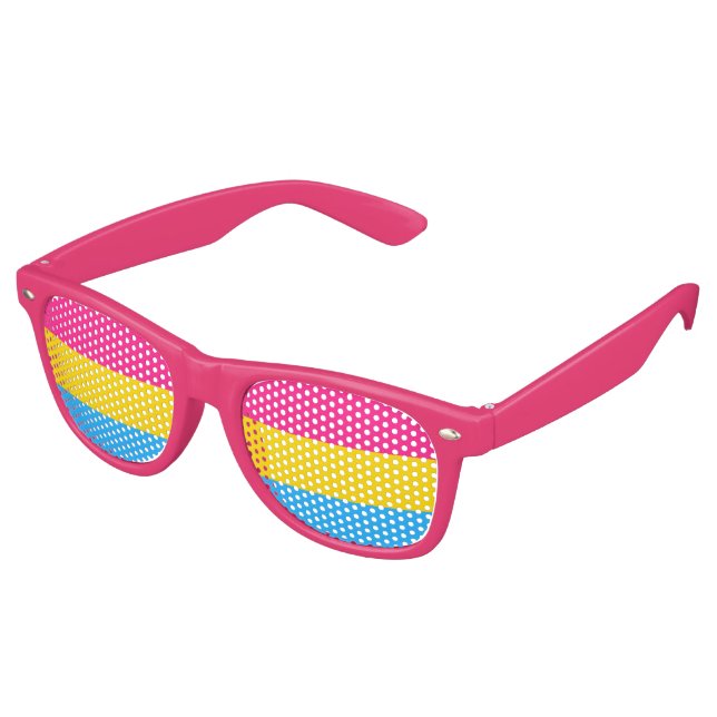 Gafas De Fiesta Retro Bandera del Orgullo Pansexual (Ángulo)