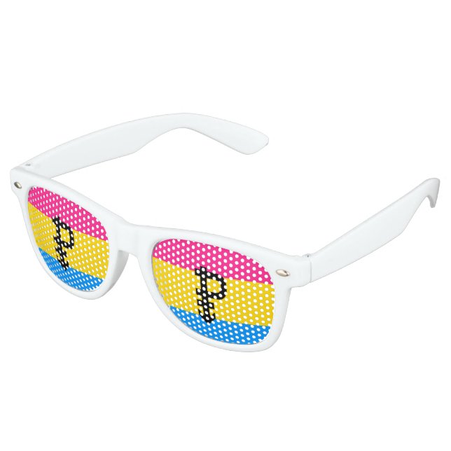 Gafas De Fiesta Retro Bandera del Orgullo Pansexual (Ángulo)