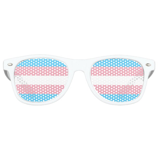 Gafas De Fiesta Retro Bandera del Orgullo Transgénero (Anverso)