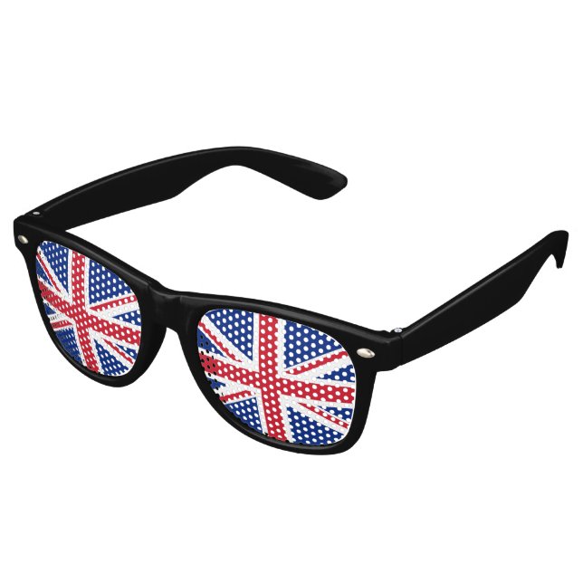 Gafas De Fiesta Retro Bandera del Reino Unido (Ángulo)