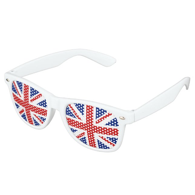 Gafas De Fiesta Retro Bandera del Reino Unido (Ángulo)