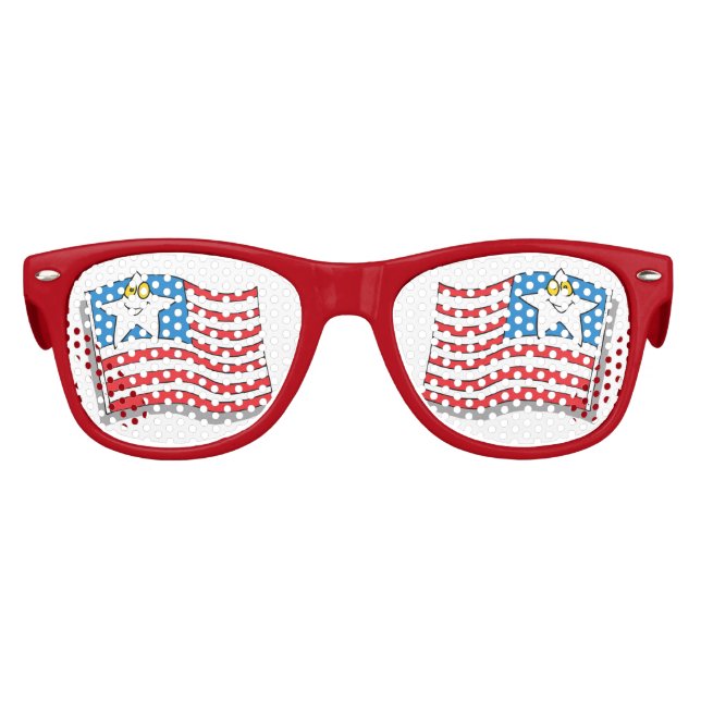 Gafas De Fiesta Retro Bandera estadounidense (Anverso)