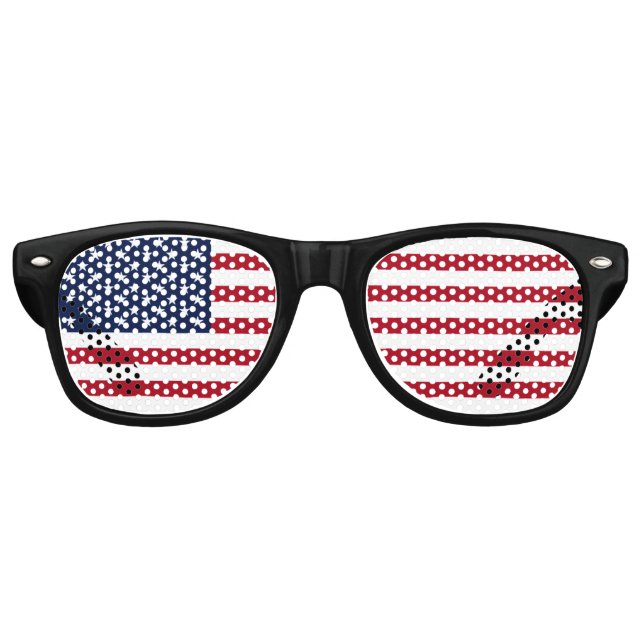 Gafas De Fiesta Retro Bandera estadounidense (Anverso)