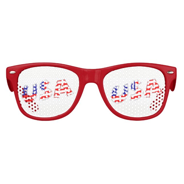 Gafas De Fiesta Retro Bandera estadounidense (Anverso)