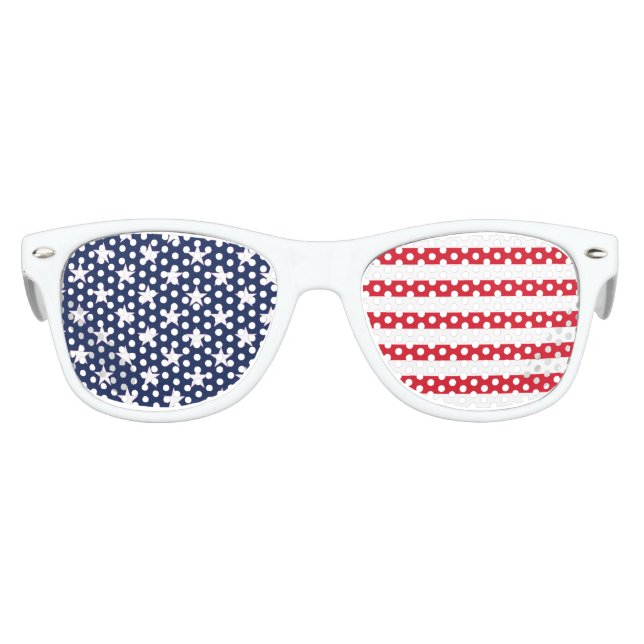 Gafas De Fiesta Retro Bandera estadounidense (Anverso)