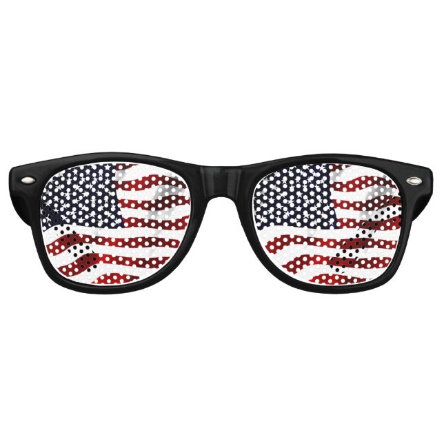 Gafas De Fiesta Retro Bandera estadounidense (Anverso)