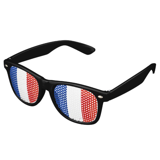 Gafas De Fiesta Retro Bandera francesa (Ángulo)