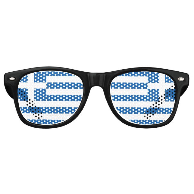 Gafas De Fiesta Retro Bandera griega (Anverso)