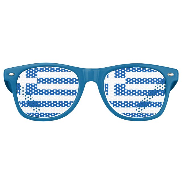 Gafas De Fiesta Retro Bandera griega (Anverso)