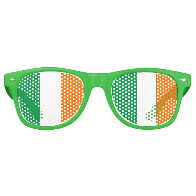 Gafas De Fiesta Retro Bandera irlandesa - ¡Sombras Fiestas! (Anverso)