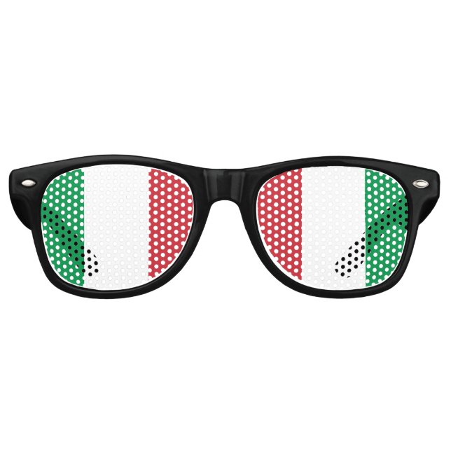 Gafas De Fiesta Retro Bandera italiana (Italia) (Anverso)