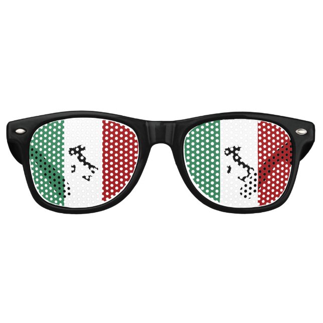 Gafas De Fiesta Retro Bandera italiana y arranque (Anverso)