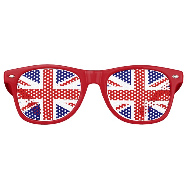 Gafas De Fiesta Retro Bandera Jack Union del Reino Unido (Anverso)