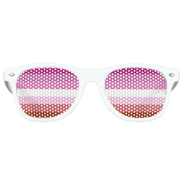 Gafas De Fiesta Retro Bandera lesbiana (Anverso)