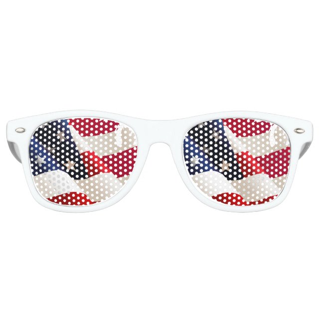 Gafas De Fiesta Retro Bandera ondulante de Estados Unidos (Anverso)