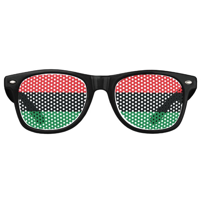 Gafas De Fiesta Retro Bandera roja, negra y verde (Anverso)