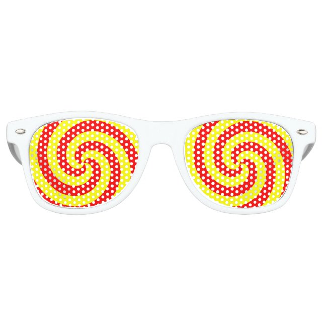 Gafas De Fiesta Retro Bañeras de remolino ROJAS/AMARILLAS (Anverso)