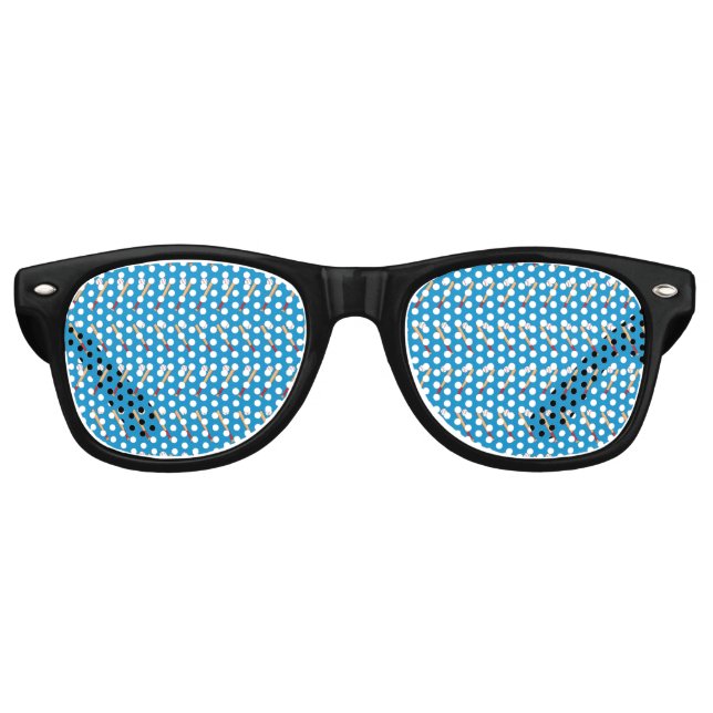 Gafas De Fiesta Retro Bate de béisbol con patrón de bola (Anverso)