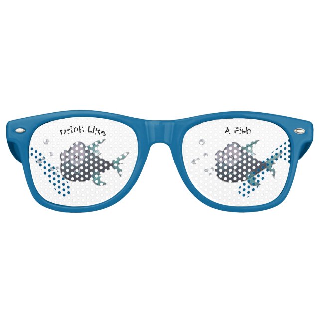 Gafas De Fiesta Retro Beber como un pez (Anverso)