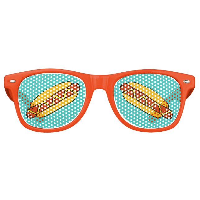 Gafas De Fiesta Retro Béisbol Ballpark Grill Out BBQ Hot Dogs (Anverso)