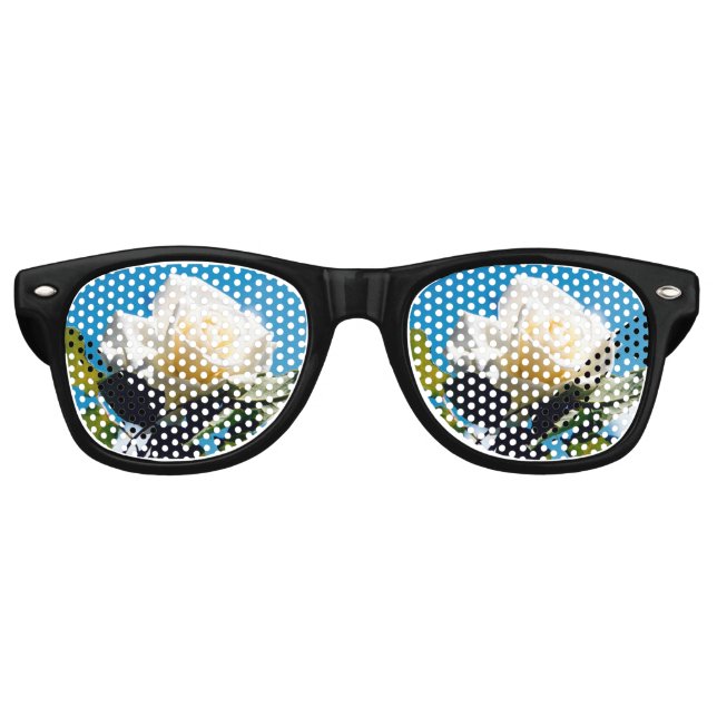Gafas De Fiesta Retro Belleza rosa blanca (Anverso)