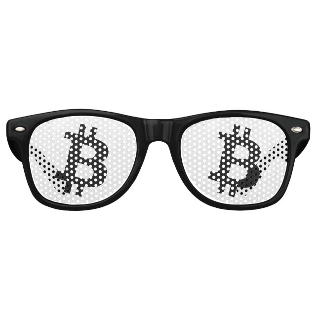 Gafas De Fiesta Retro Bitcóin Neurona Blanco (Anverso)