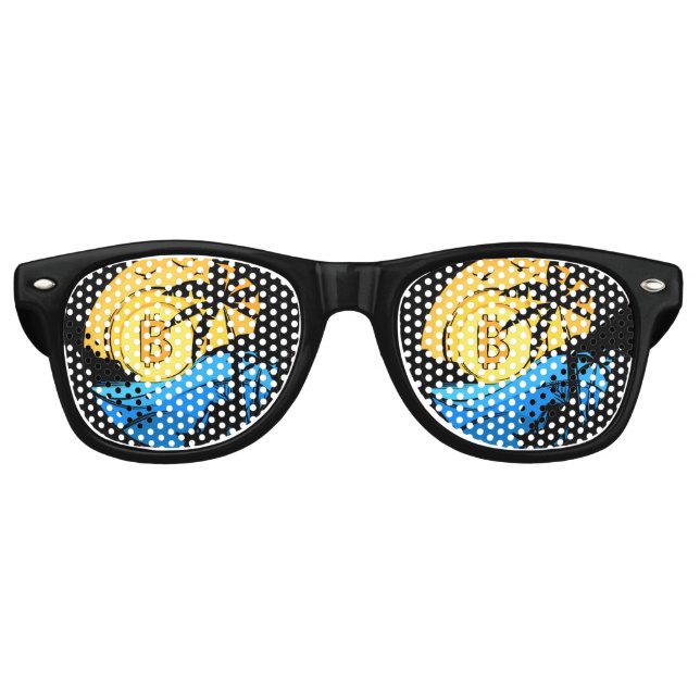 Gafas De Fiesta Retro Bitcoin Summer - Crypto coin Funny (Anverso)