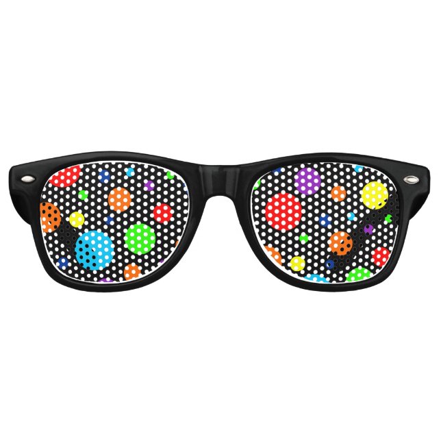 Gafas De Fiesta Retro Black Rainbow Spots Fiestas Shades (Anverso)