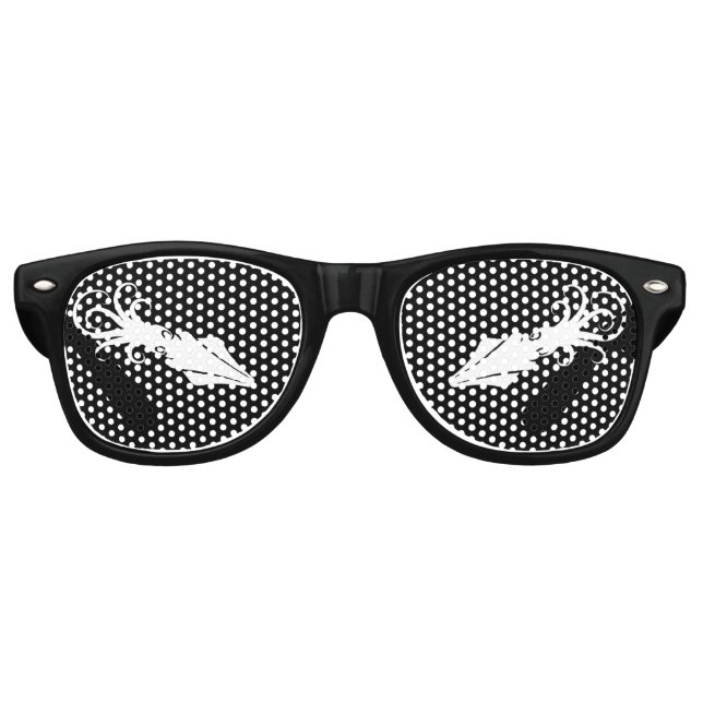 Gafas De Fiesta Retro Blanco del icono del calamar (Anverso)