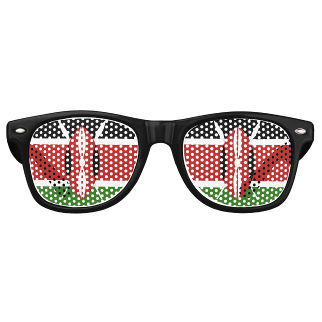 Gafas De Fiesta Retro Bloque de bandera de Kenia (Anverso)