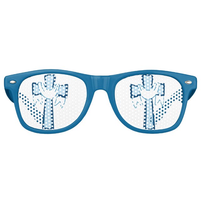 Gafas De Fiesta Retro Blue Crosses Religious Christian (Anverso)